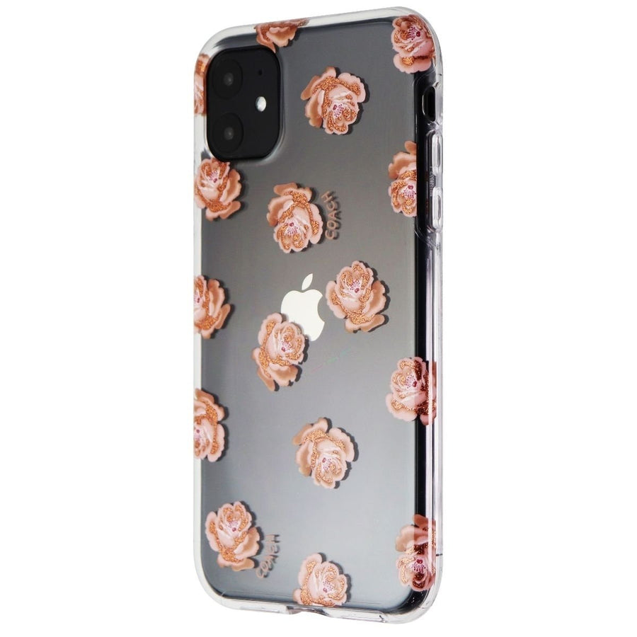 Coach Protective Case for Apple iPhone 11 - Dreamy Peony Clear/Pink/Glitter Image 1