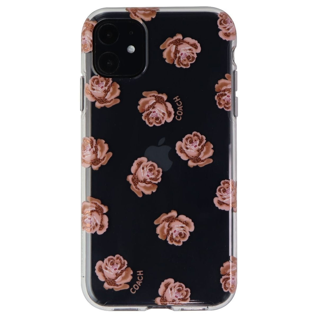 Coach Protective Case for Apple iPhone 11 - Dreamy Peony Clear/Pink/Glitter Image 2