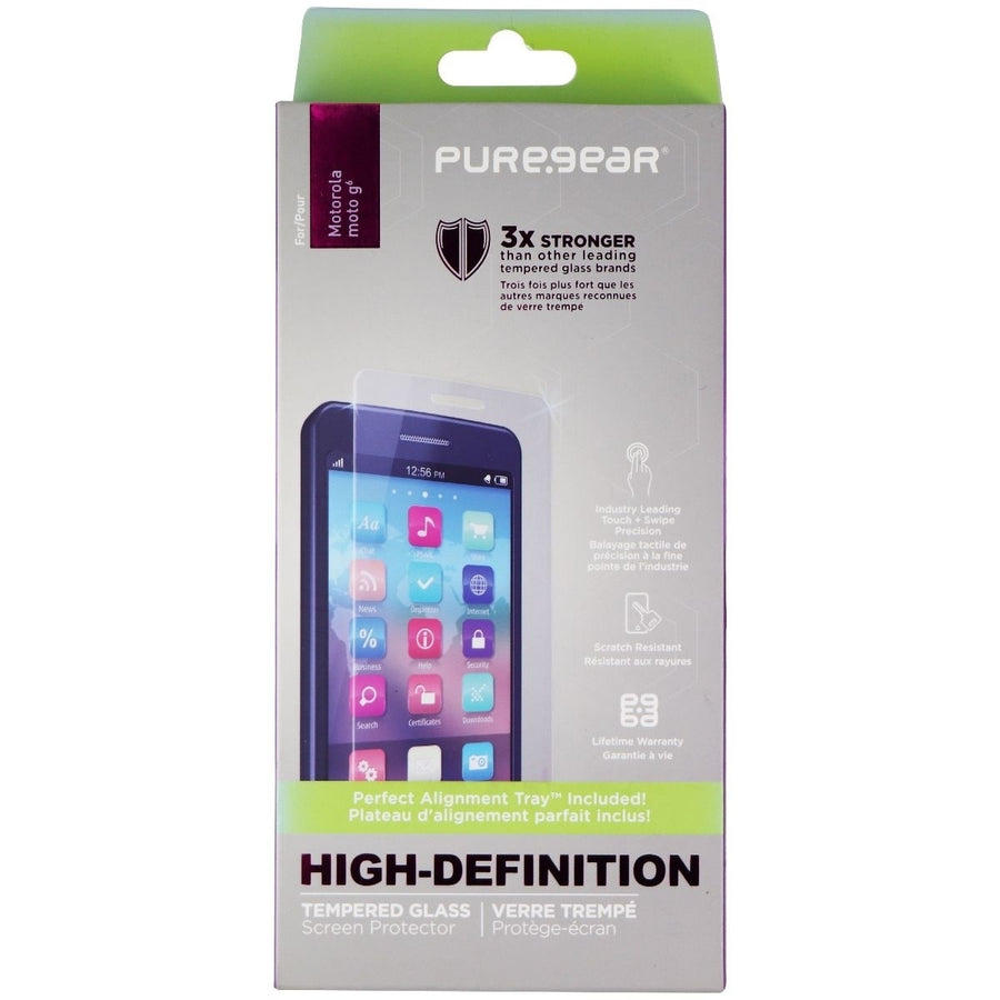 PureGear High-Definition Tempered Glass for Motorola Moto G6 - Clear Image 1