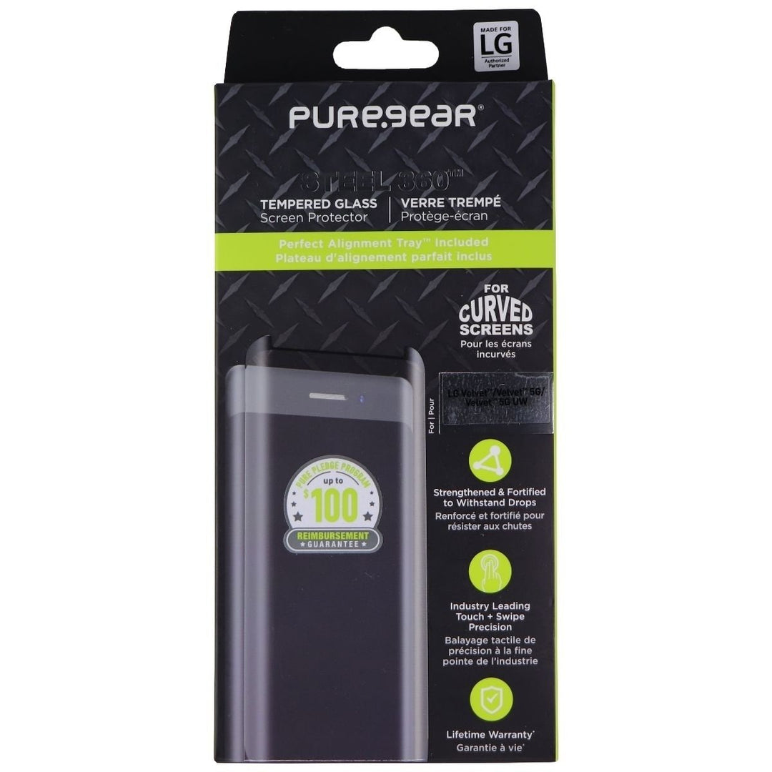 PureGear Steel 360 Tempered Glass Protector for LG Velvet 5G / Velvet 5G UW Image 1