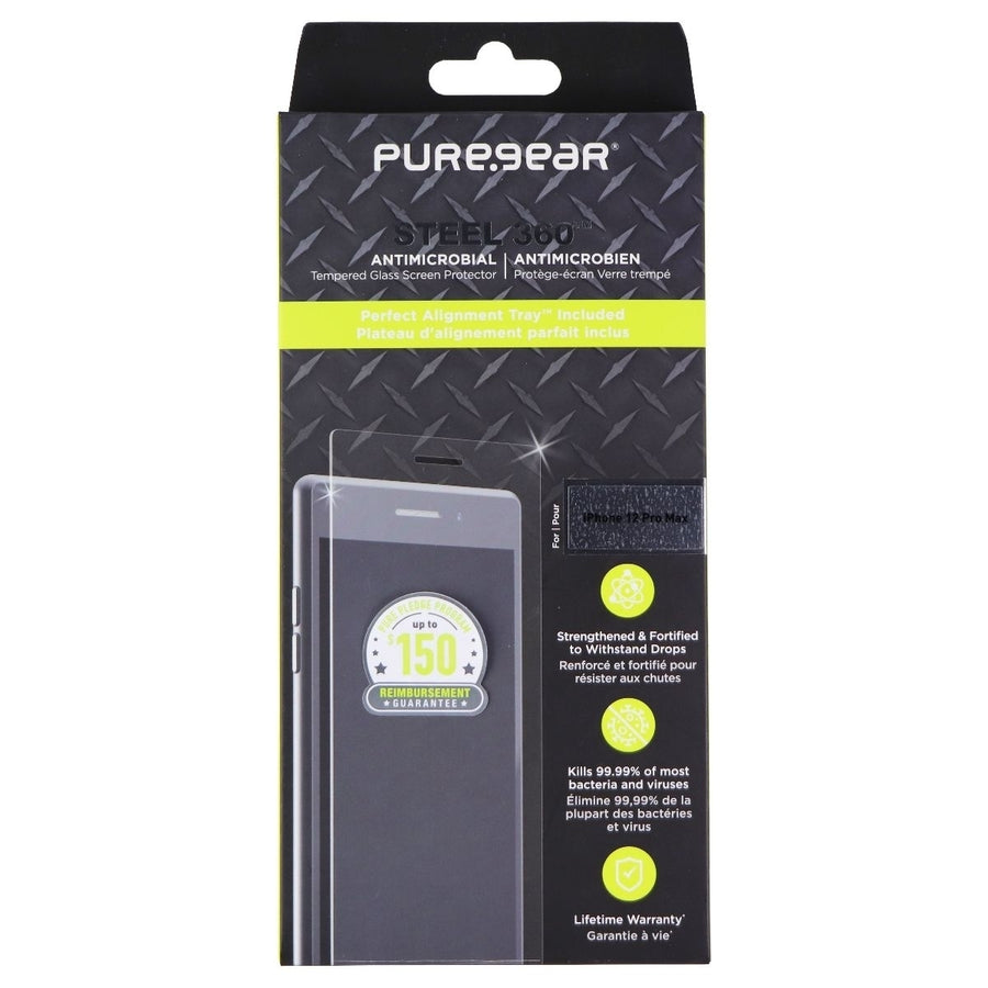 PureGear Steel 360 Tempered Glass Protector for Apple iPhone 12 Pro Max - Clear Image 1