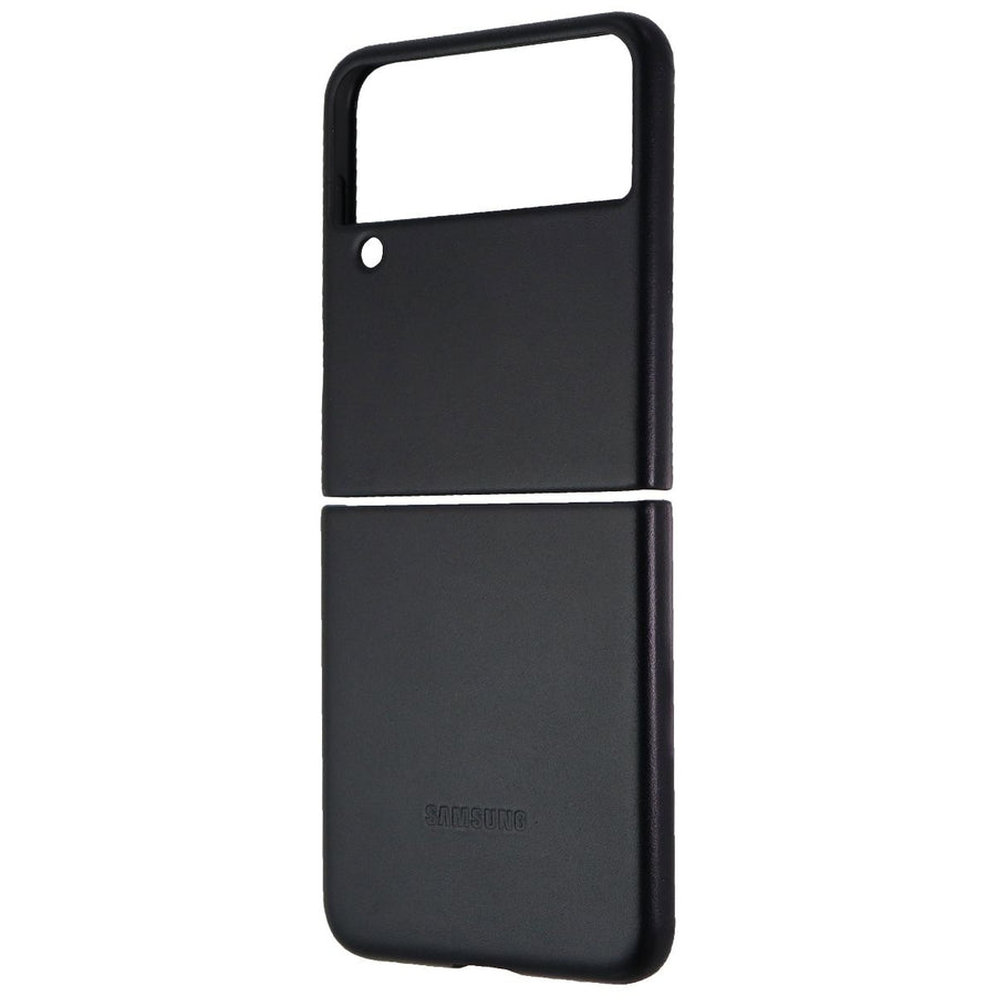 Official Samsung Leather Cover for Galaxy Z Flip3 5G - Black Image 1