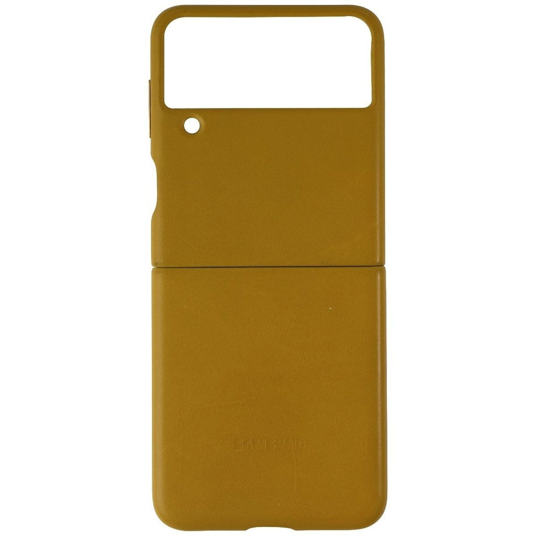 Samsung Official Leather Cover for Galaxy Z Flip3 5G - Mustard/Tan Image 2