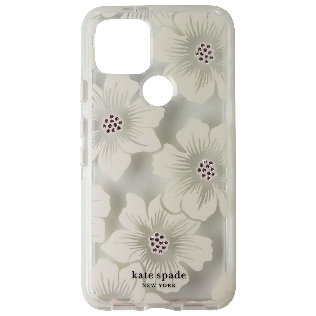 Kate Spade Defensive Hardshell Case for Google Pixel 5 - Hollyhock Floral Clear Image 2