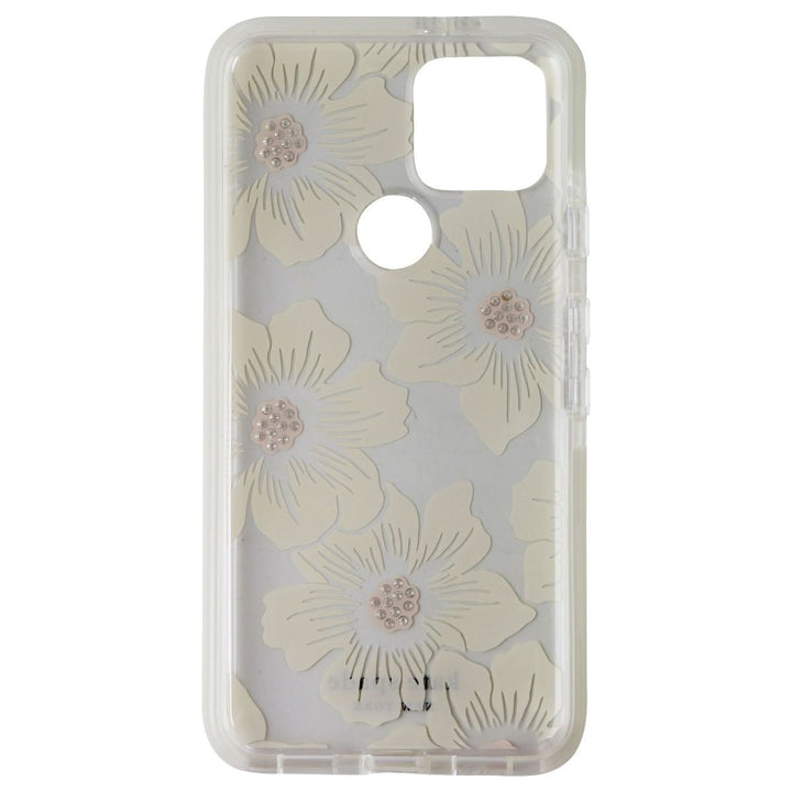 Kate Spade Defensive Hardshell Case for Google Pixel 5 - Hollyhock Floral Clear Image 3