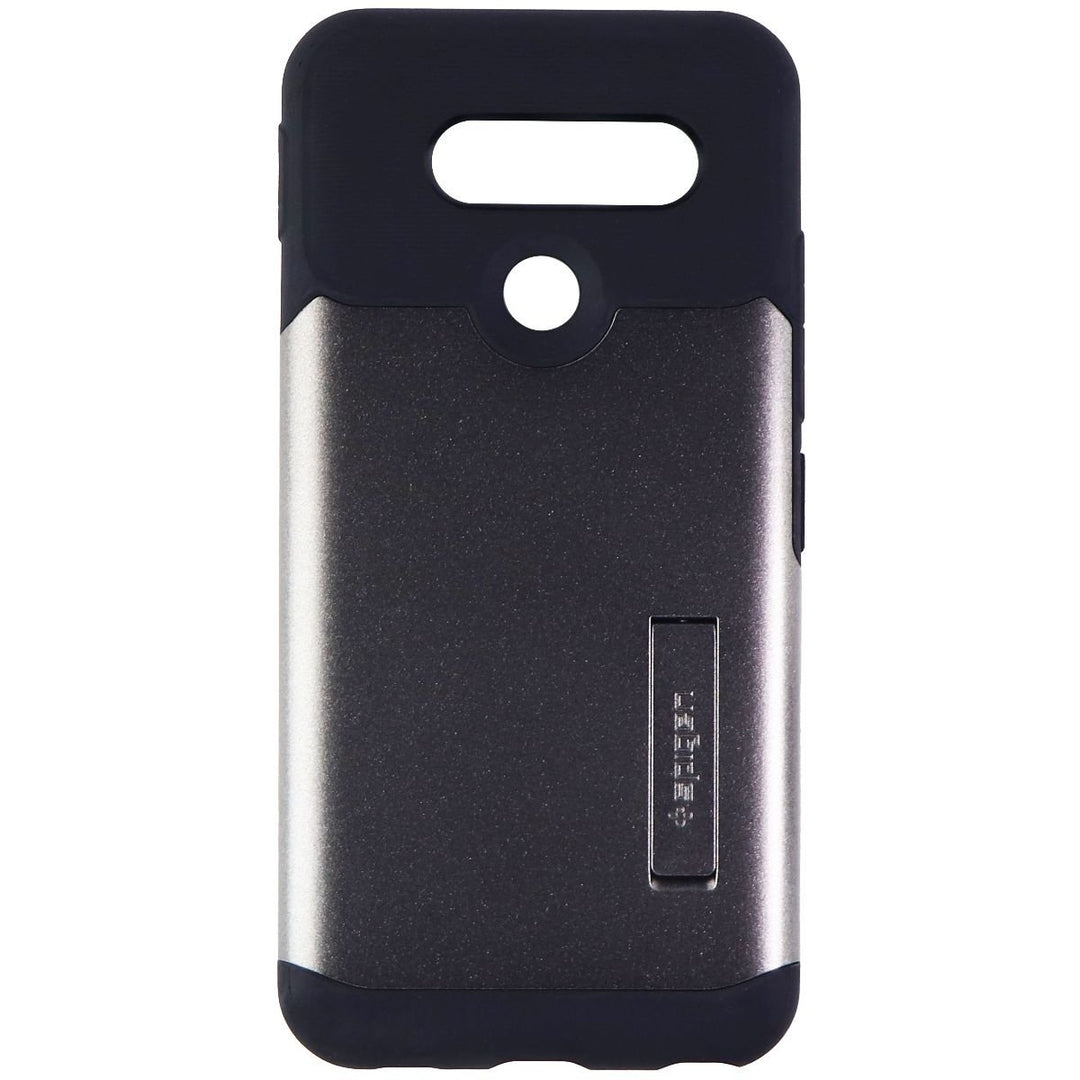 Spigen Slim Armor Series Case with Kickstand for LG Q70 - Gunmetal / Black Image 2