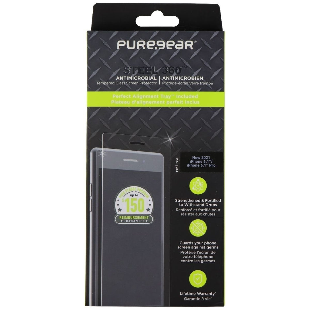 PureGear Steel 360 Tempered Glass for Apple iPhone 13 Pro / iPhone 13 - Clear Image 1