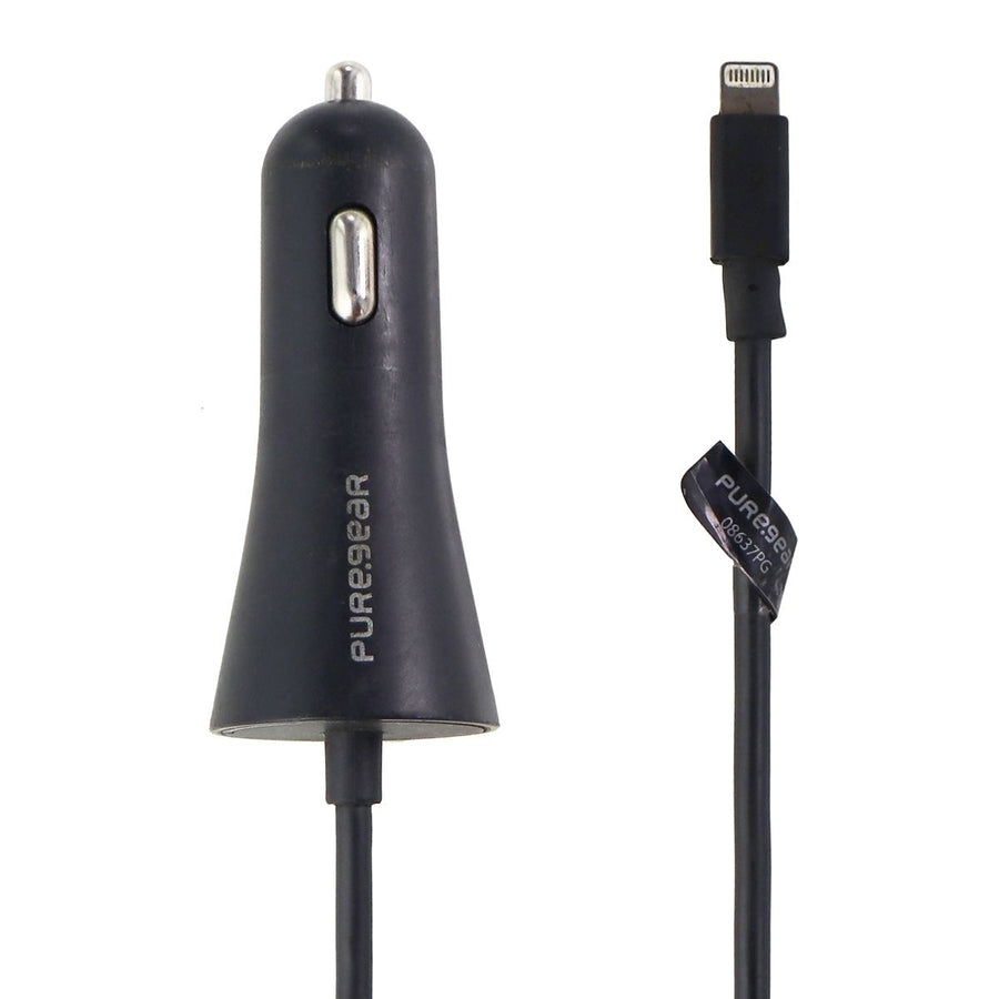 PureGear (12W/2.4A) (MFI) Car Charger for Apple Devices - Black (62804PG) Image 1