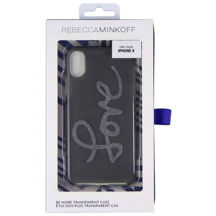 Rebecca Minkoff Be More Transparent Case for Apple iPhone Xs / X - Smoke/Glitter Image 1