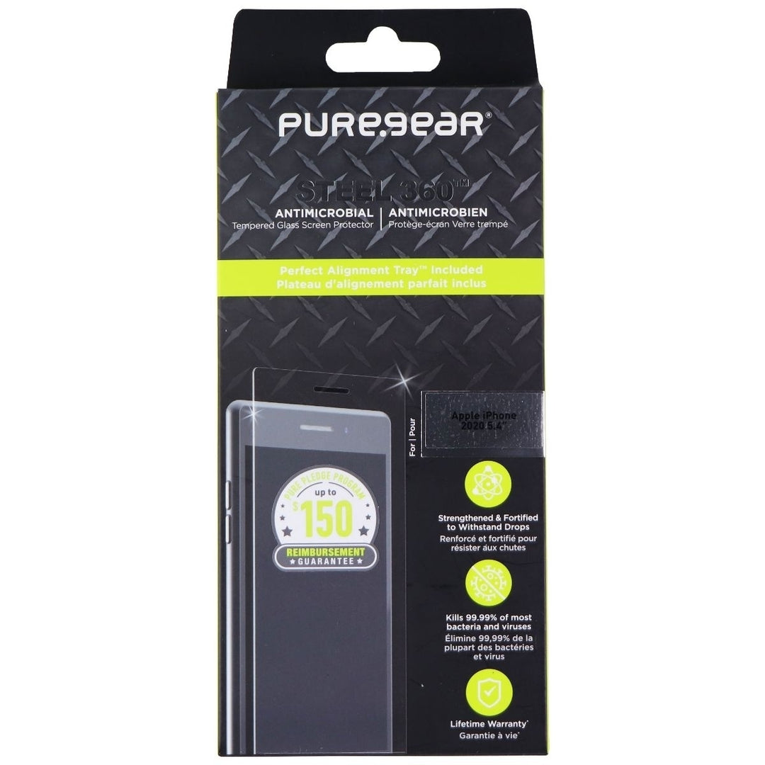 PureGear Steel 360 Tempered Glass Protector for Apple iPhone 12 mini - Clear Image 1