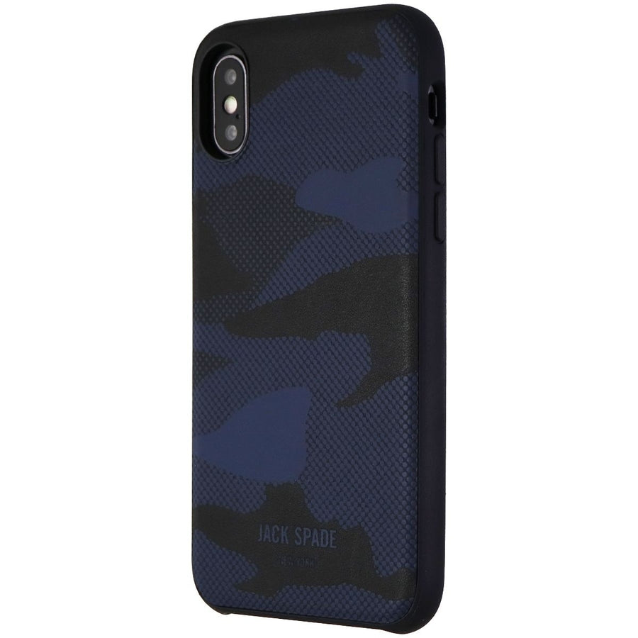 Jack Spade Co-mold Inlay Case for iPhone Xs/X - Shadow Camo Blue Leather Image 1
