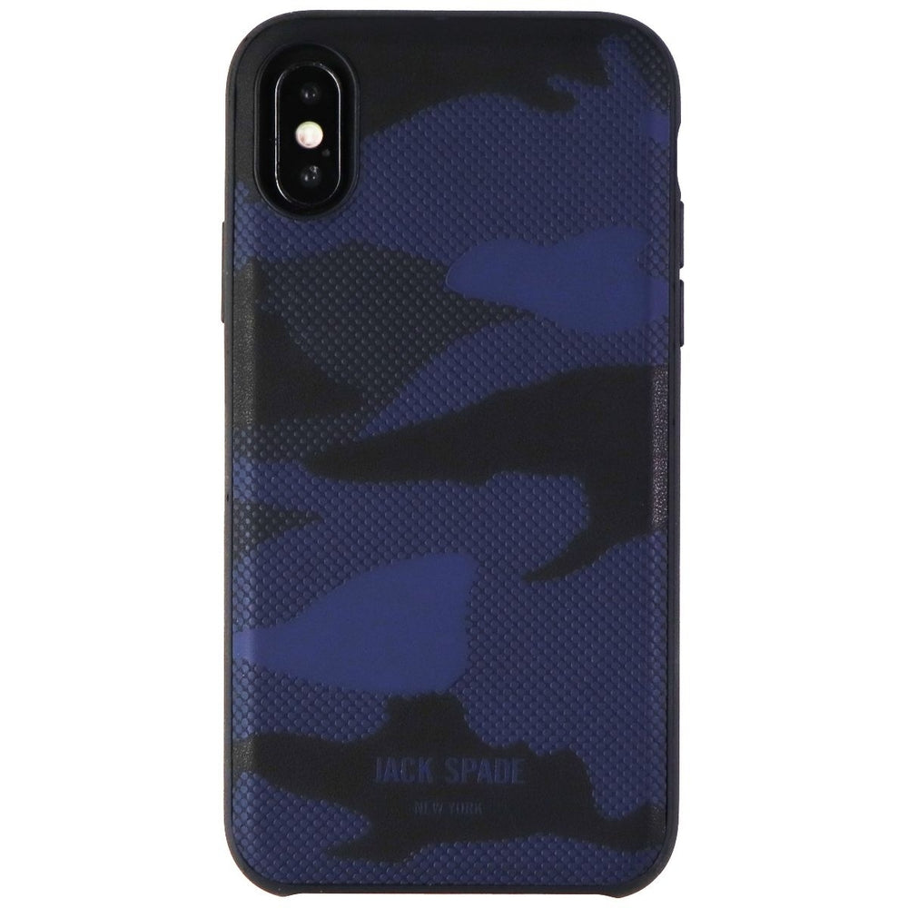 Jack Spade Co-mold Inlay Case for iPhone Xs/X - Shadow Camo Blue Leather Image 2