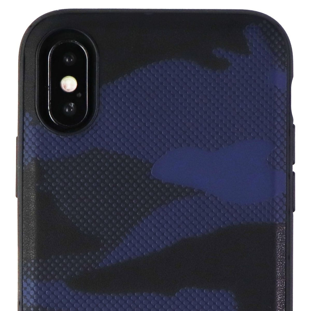 Jack Spade Co-mold Inlay Case for iPhone Xs/X - Shadow Camo Blue Leather Image 3