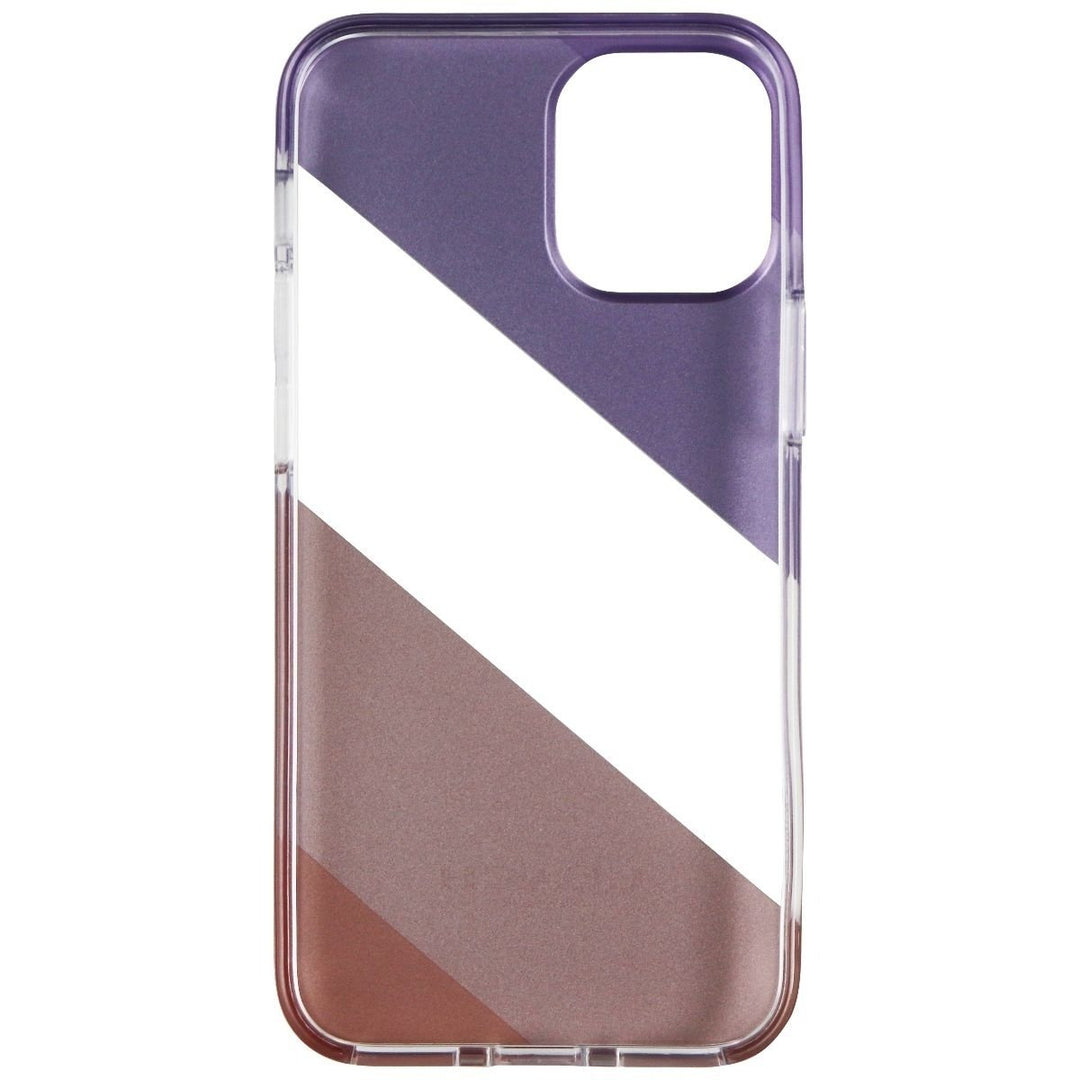 Coach Protective Case for iPhone 12 mini - Diagonal Stripe Metallic Pink/Purple Image 3