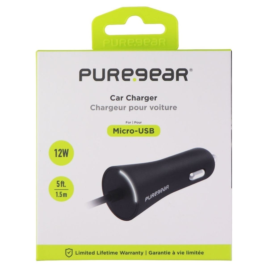 PureGear (12W/2.4A) Micro-USB Car Charger - Black (62804PG) Image 1