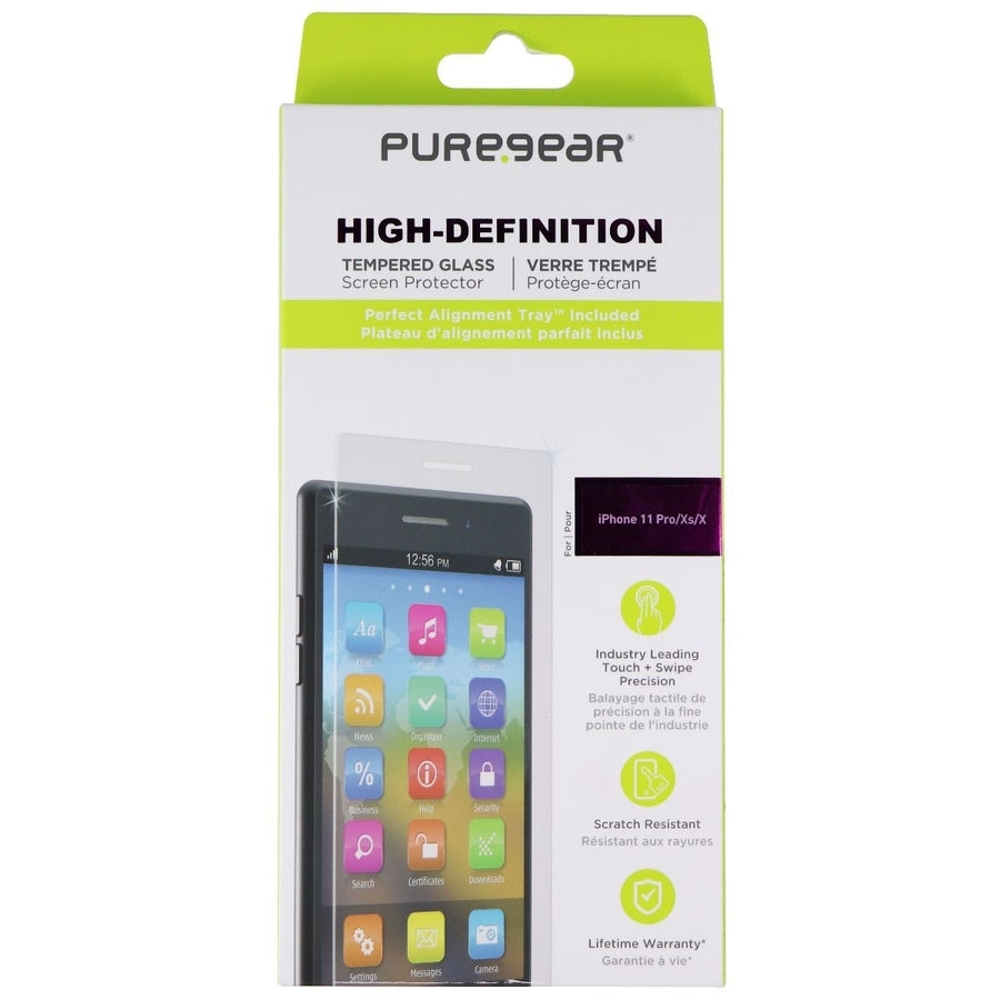 PureGear HD Clear Tempered Glass Screen Protector Apple iPhone 11 Pro / Xs and X Image 1