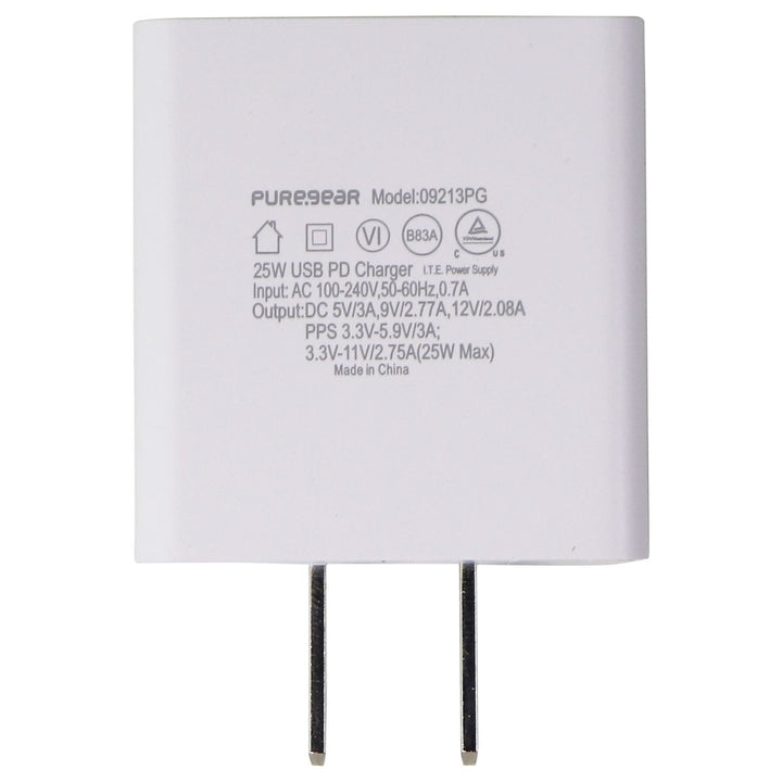PureGear 25-Watt LightSpeed Wall Charger with Single USB-C Port - White Image 4