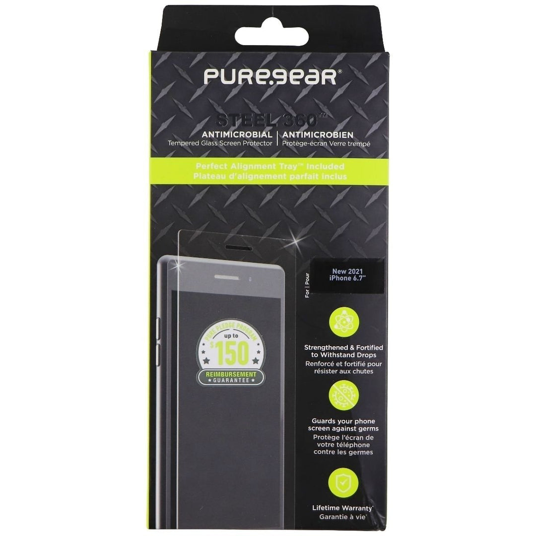 PureGear Steel 360 Tempered Glass Protector for Apple iPhone 13 Pro Max - Clear Image 1