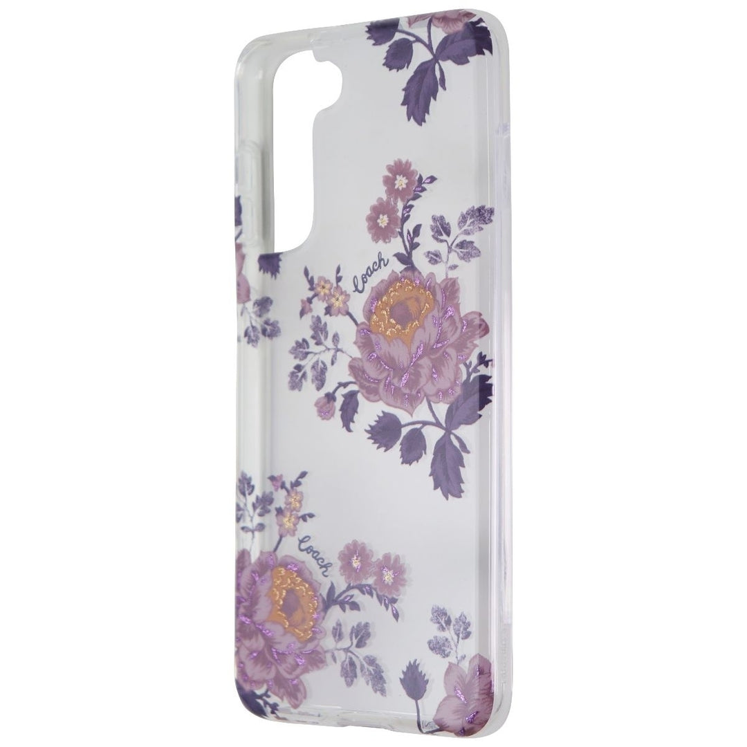 Coach Protective Case for Samsung S21 / S21 5G - Moody Floral Purple / Clear Image 1