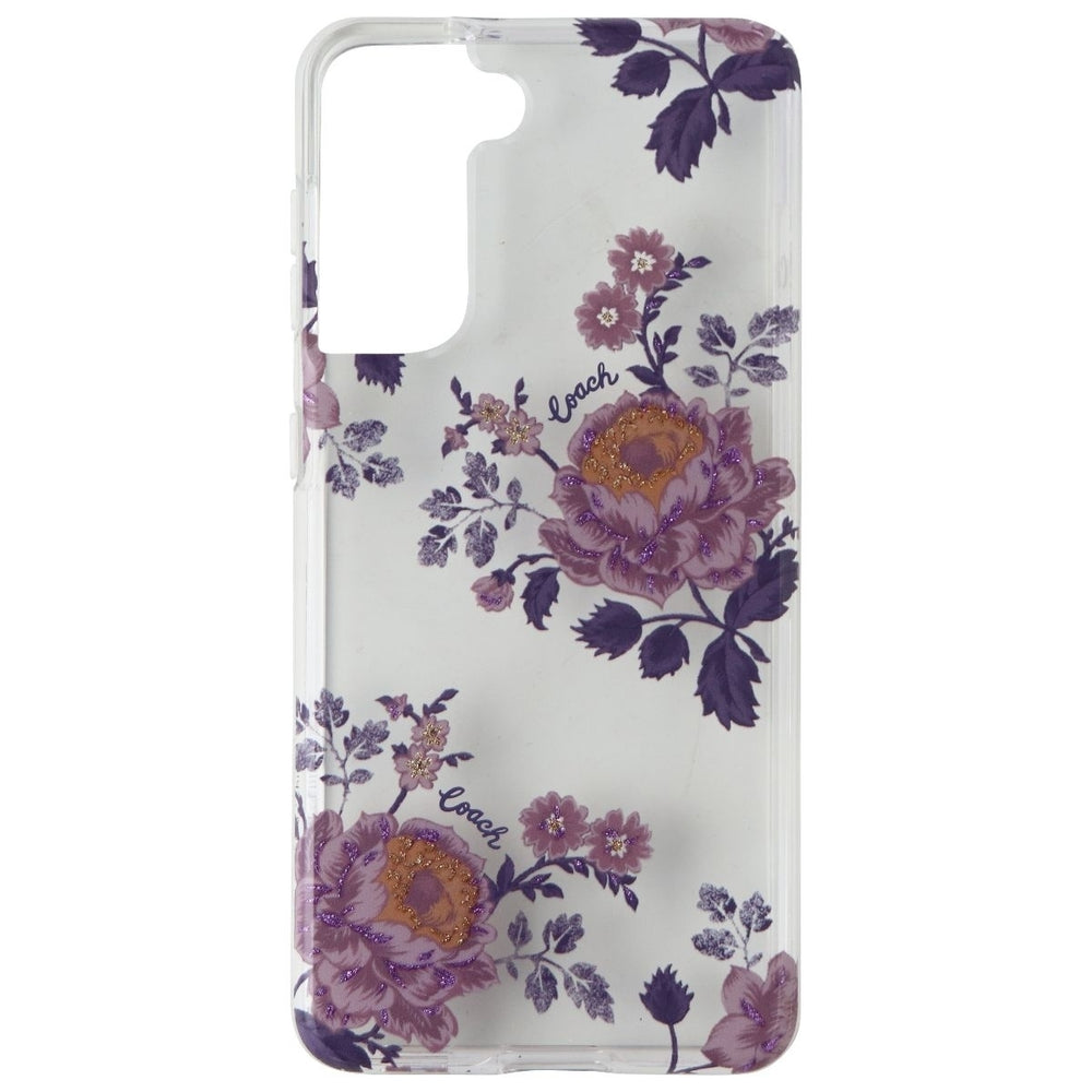 Coach Protective Case for Samsung S21 / S21 5G - Moody Floral Purple / Clear Image 2