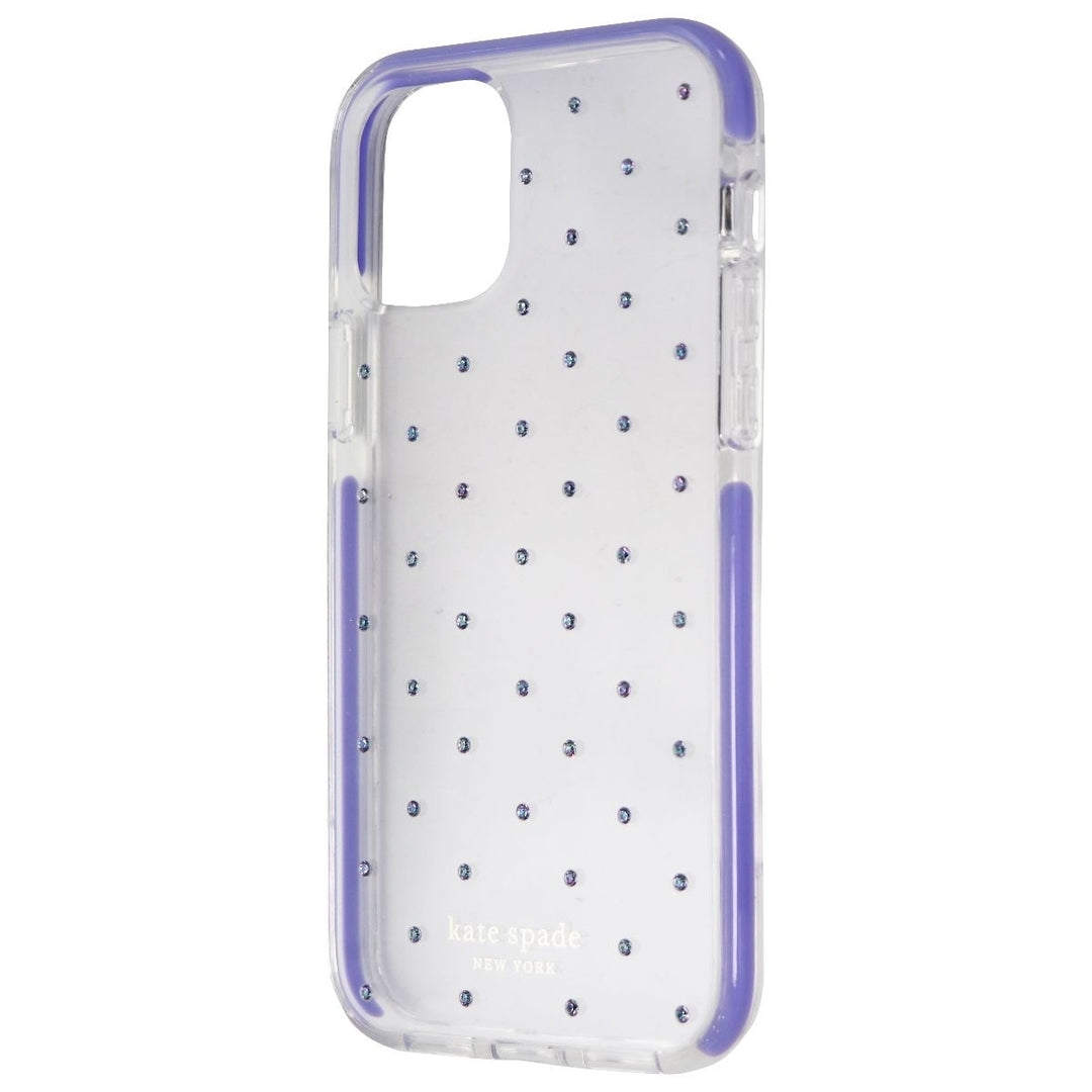 Kate Spade Defensive Hard Case for iPhone 12 Pro and iPhone 12 - Pin Dot Lilac Image 1