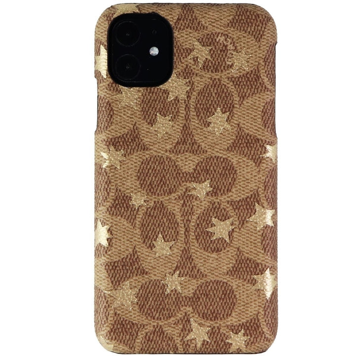 Coach Slim Wrap Case for Apple iPhone 11 Smartphones - Khaki / Gold Foil Stars Image 2