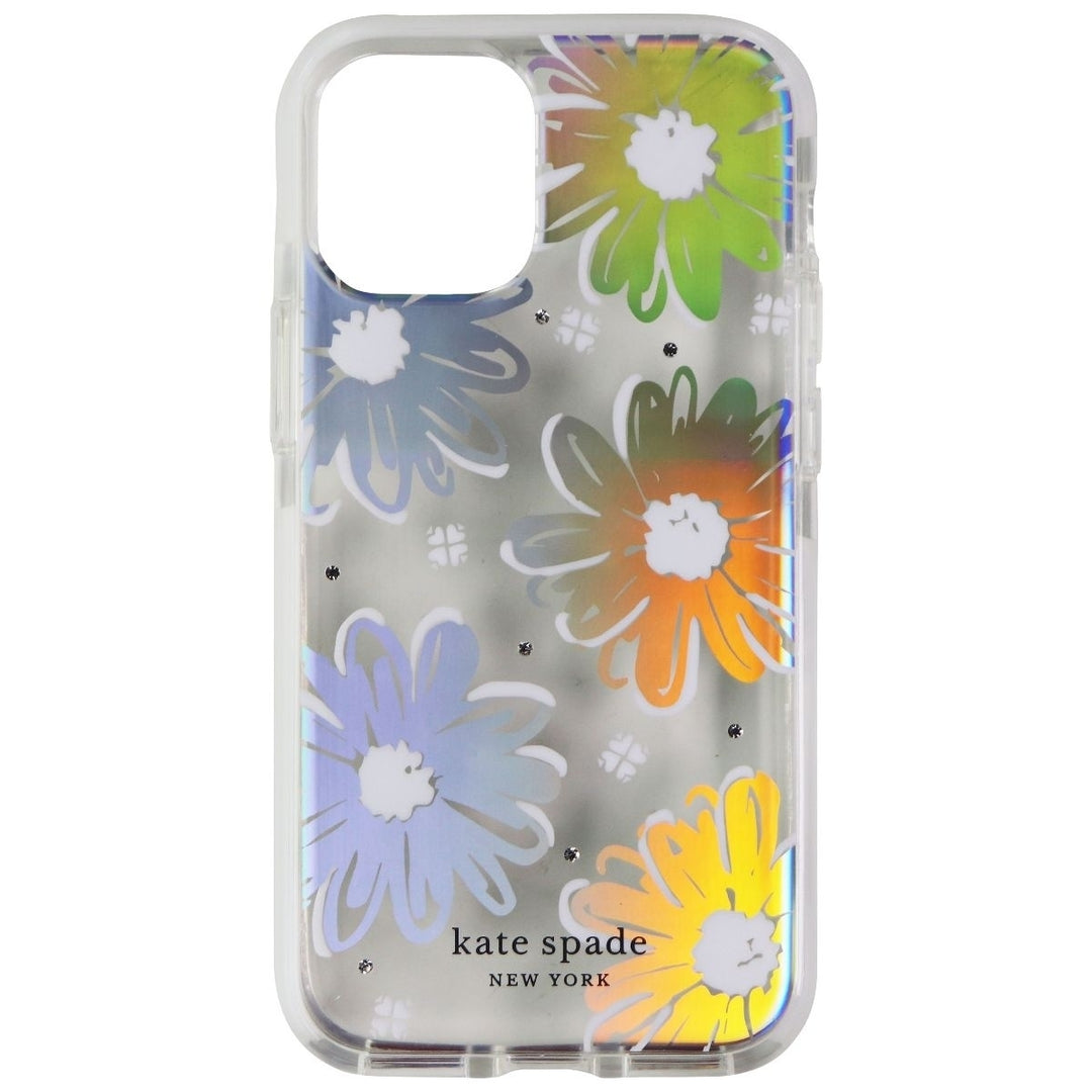 Kate Spade Defensive Hardshell Case for iPhone 12 mini - Daisy Iridescent Foil Image 2