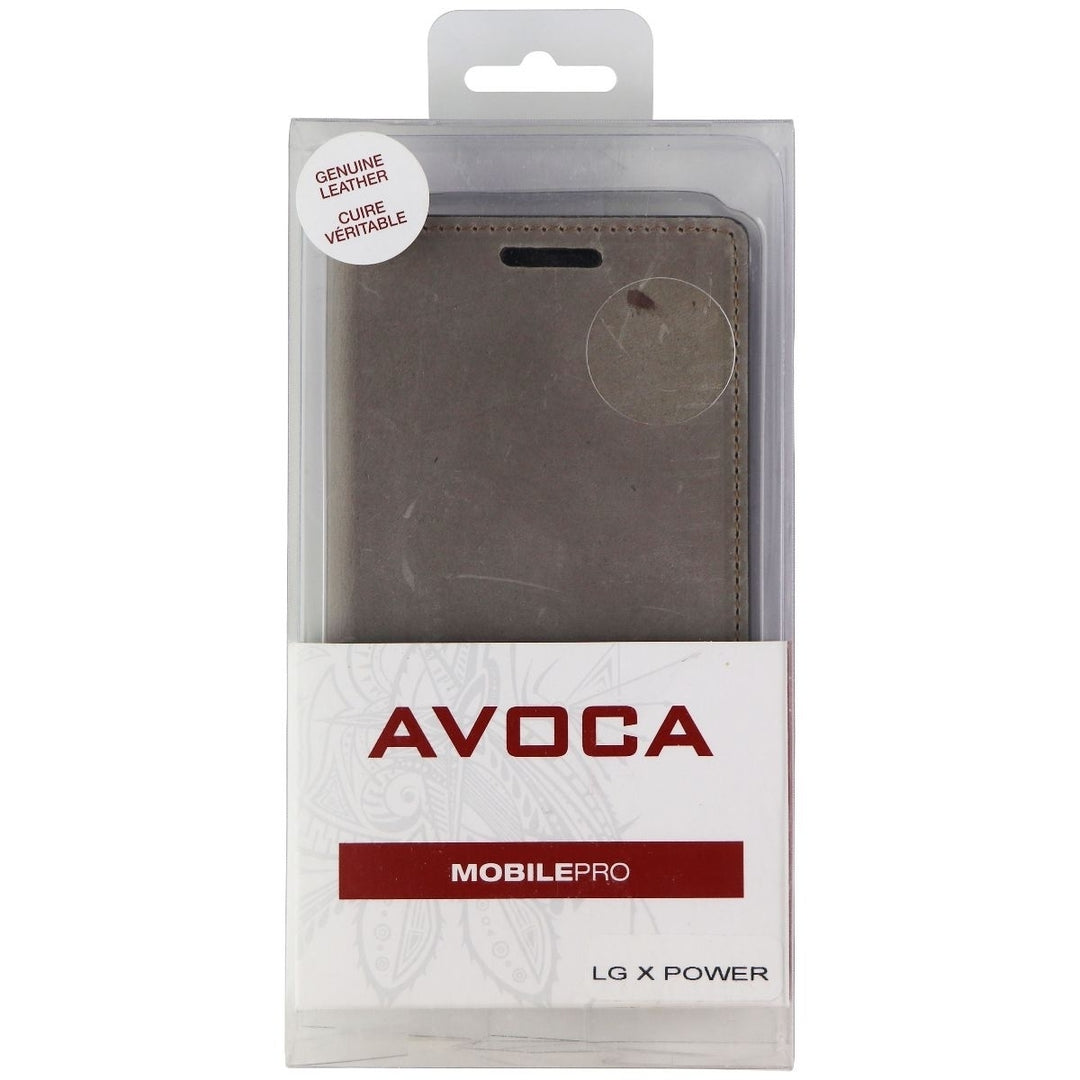 Avoca MobilePro Protective Folio Case for LG X Power (2016 Model) - Brown Image 1
