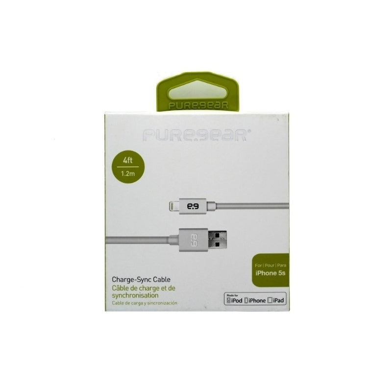 PureGear 4ft Cable for iPhone 5 5S 5C 6 6Plus - White Image 1