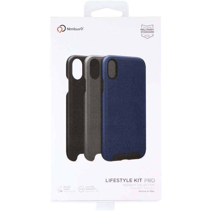 Nimbus9 LifeStyle Kit Pro Case for iPhone Xs Max - Midnight Black/Gray/Blue Image 2