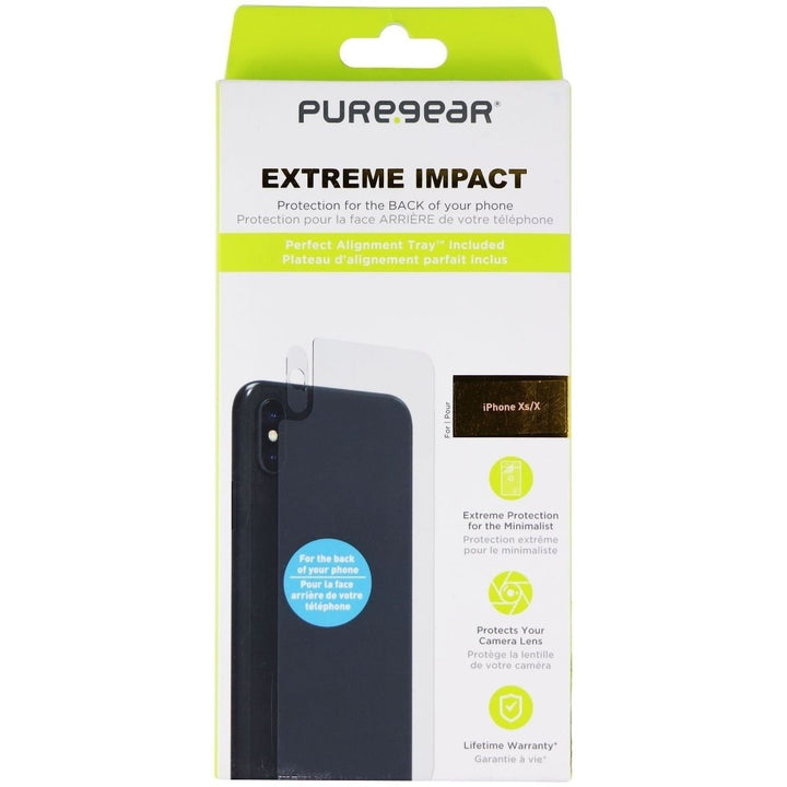 PureGear Extreme Impact Back Screen for iPhone Xs/X - Clear / Back Side Only Image 1