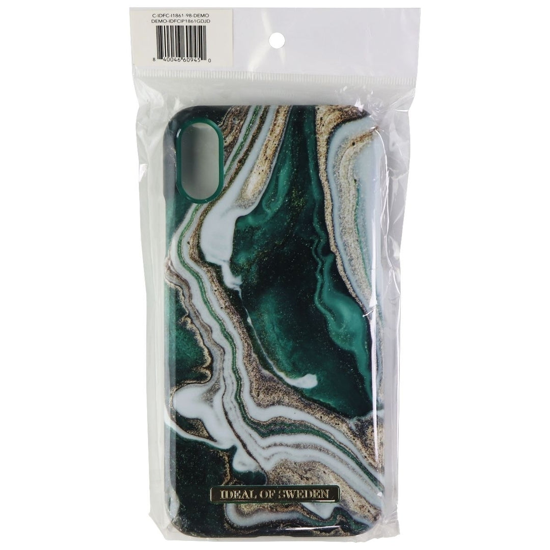 iDeal of Sweden Hard Case for Apple iPhone Xs and X - Golden Jade Marble DEMO Image 1