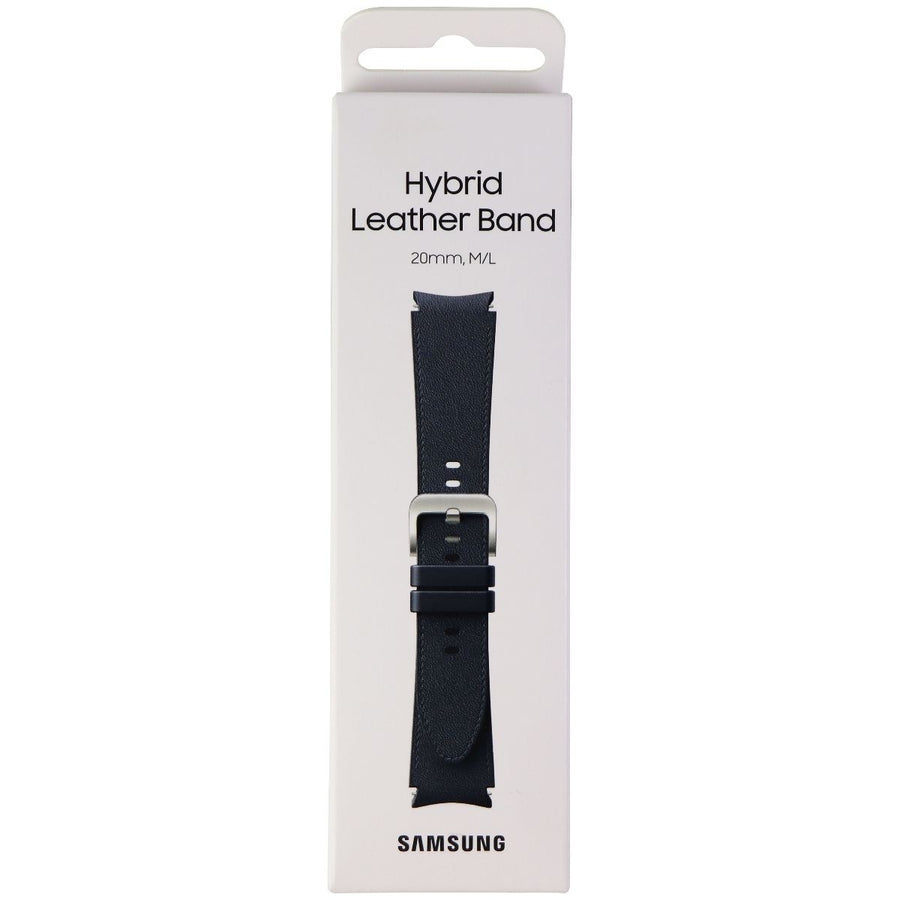 Samsung Hybrid Leather Band for Galaxy Watch4 and Later (20mm) M/L - Black Image 1