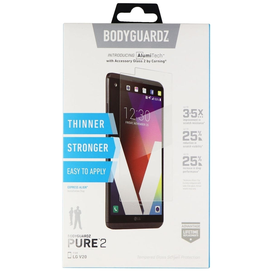 BodyGuardz Pure 2 Series Tempered Glass for LG V20 Smartphones - Clear Image 1
