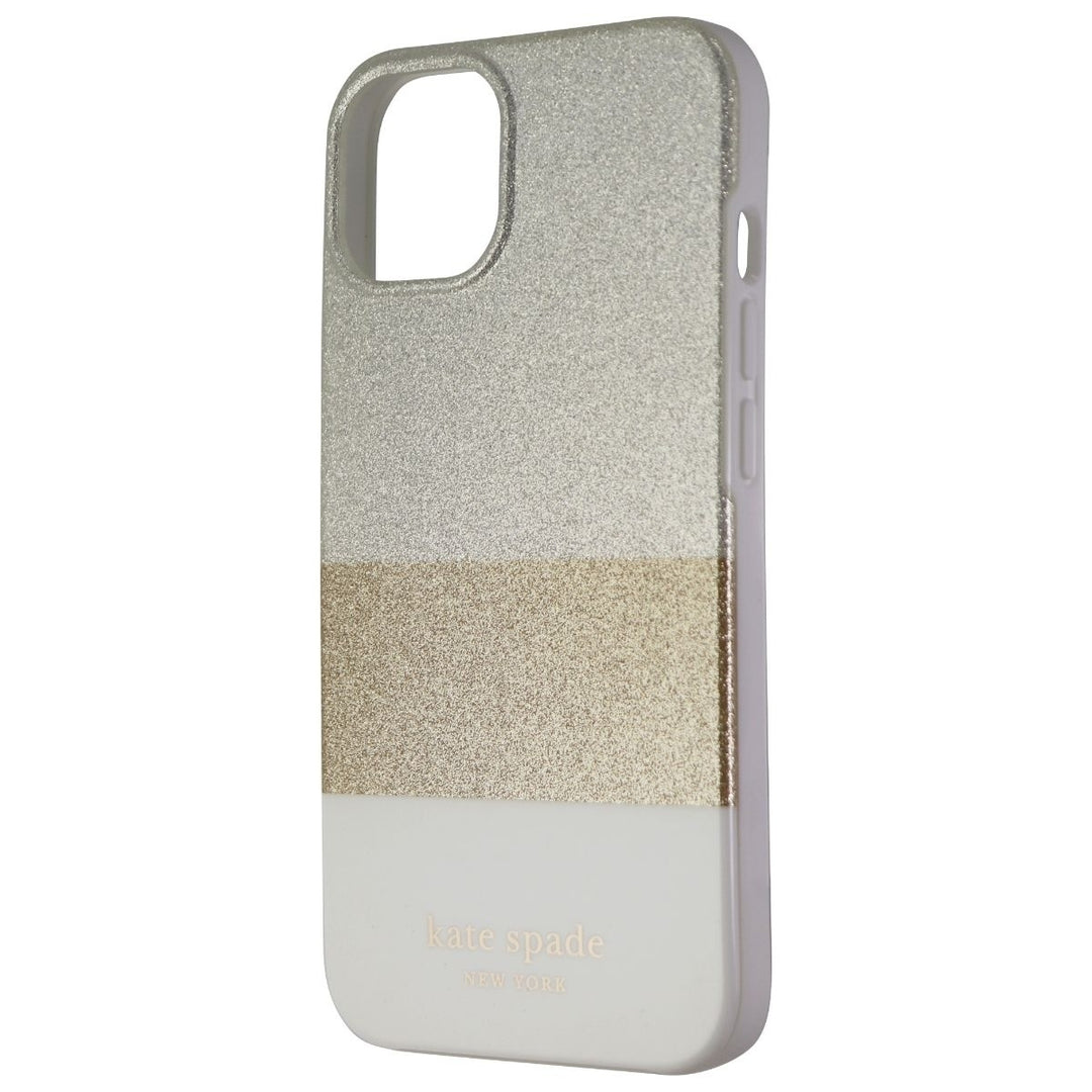 kate spade Protective Hardshell Case for iPhone 13 - Glitter Block White Image 1