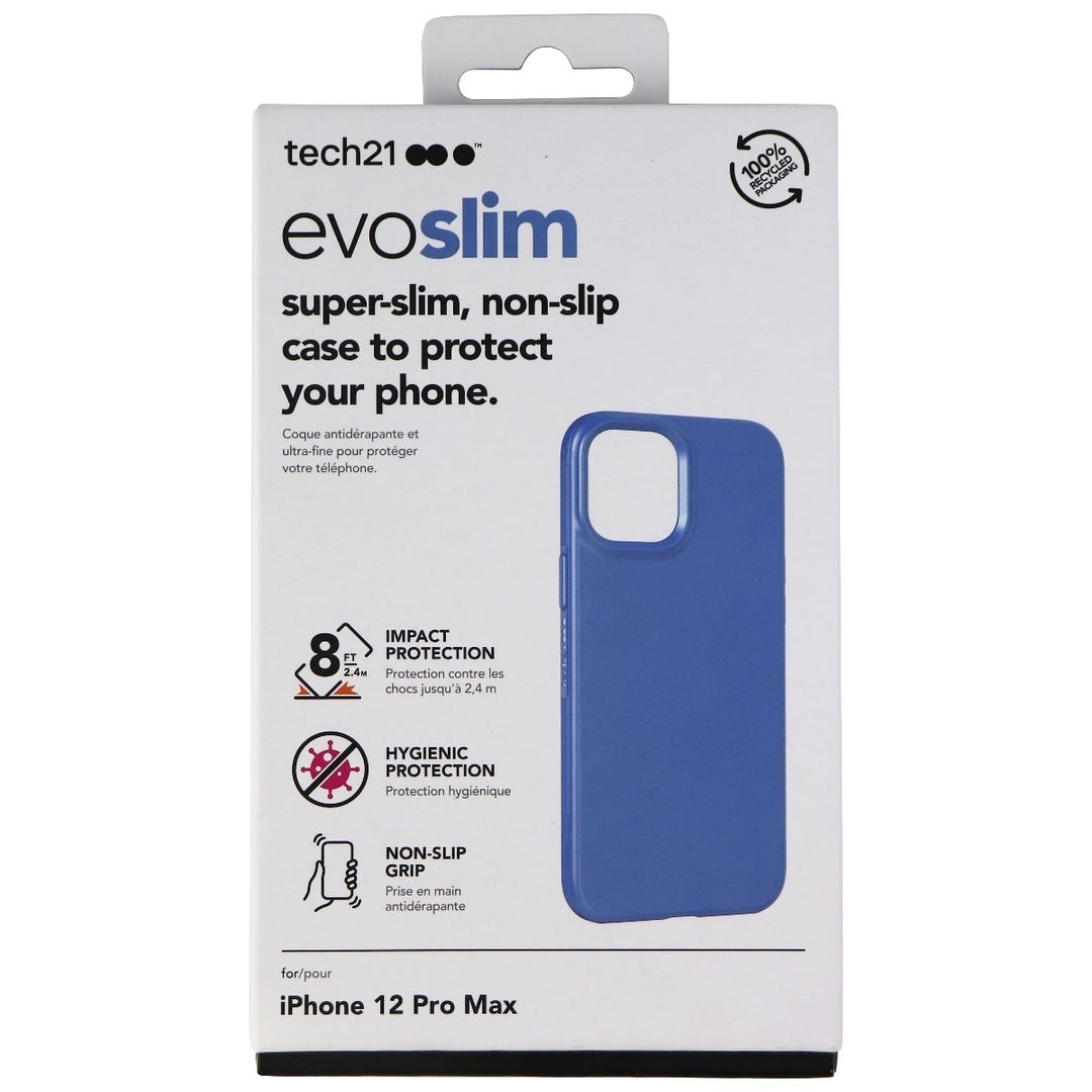 Tech21 Evo Slim Series Flexible Gel Case for Apple iPhone 12 Pro Max - Blue Image 1