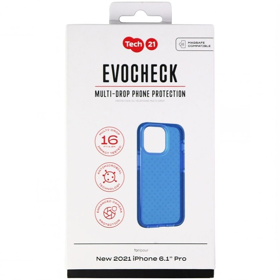 Tech21 Evo Check Flexible Gel Case for Apple iPhone 13 Pro - Blue Image 4