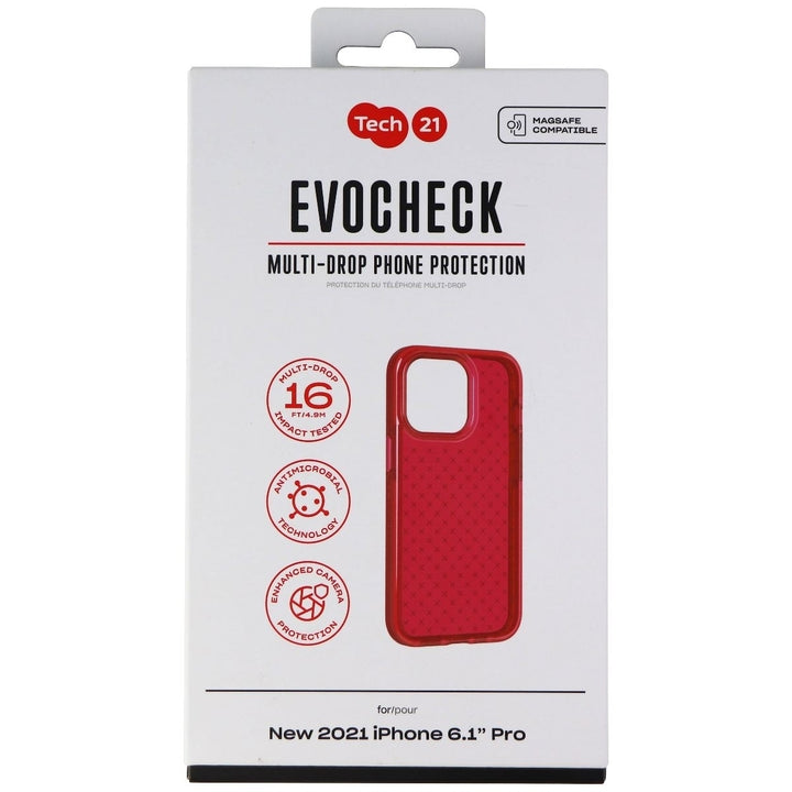 Tech21 Evo Check Flexible Gel Case for Apple iPhone 13 Pro - Rubine Red Image 4