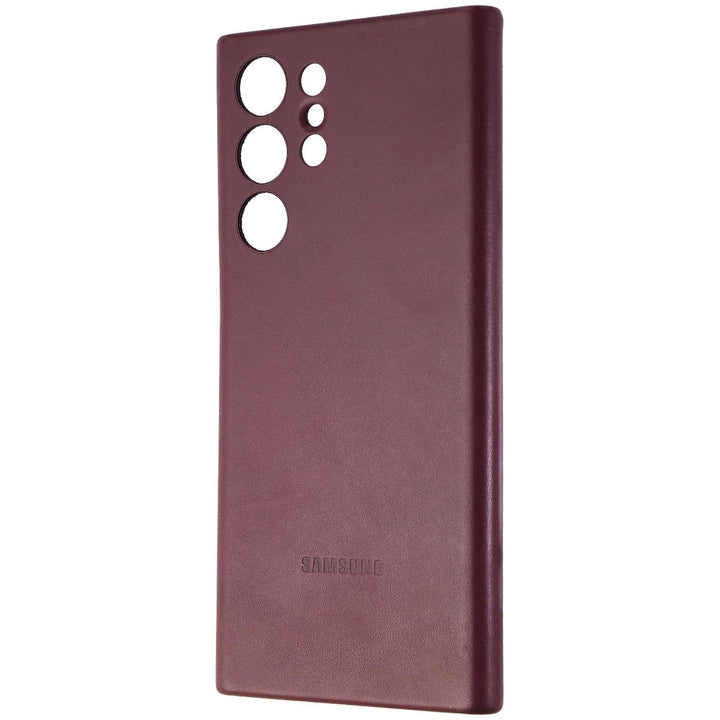 Samsung Leather Cover Phone Case for Galaxy S22 Ultra - Brown Image 1