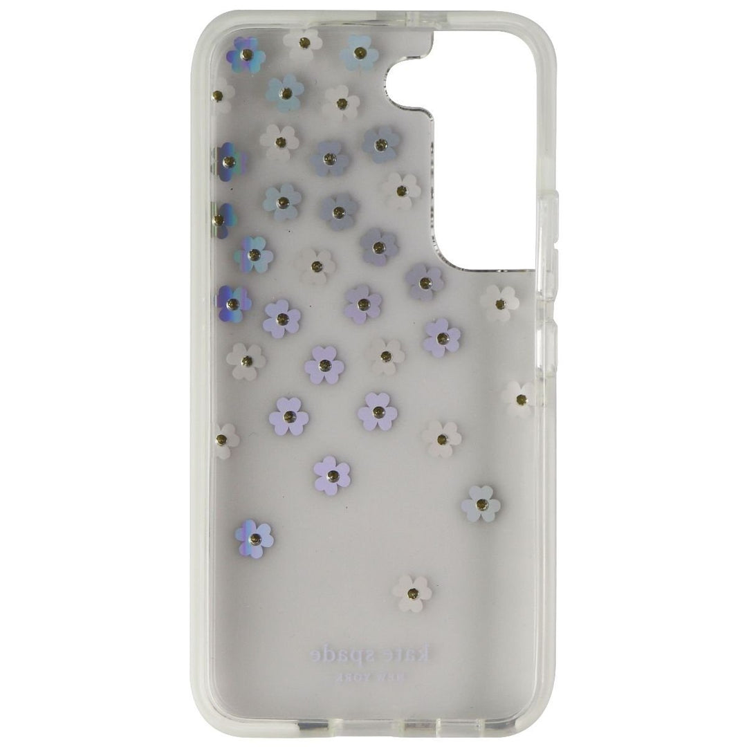 Kate Spade Defensive Hardshell Case for Galaxy S22 - Iridescent Scattered Flower Image 2