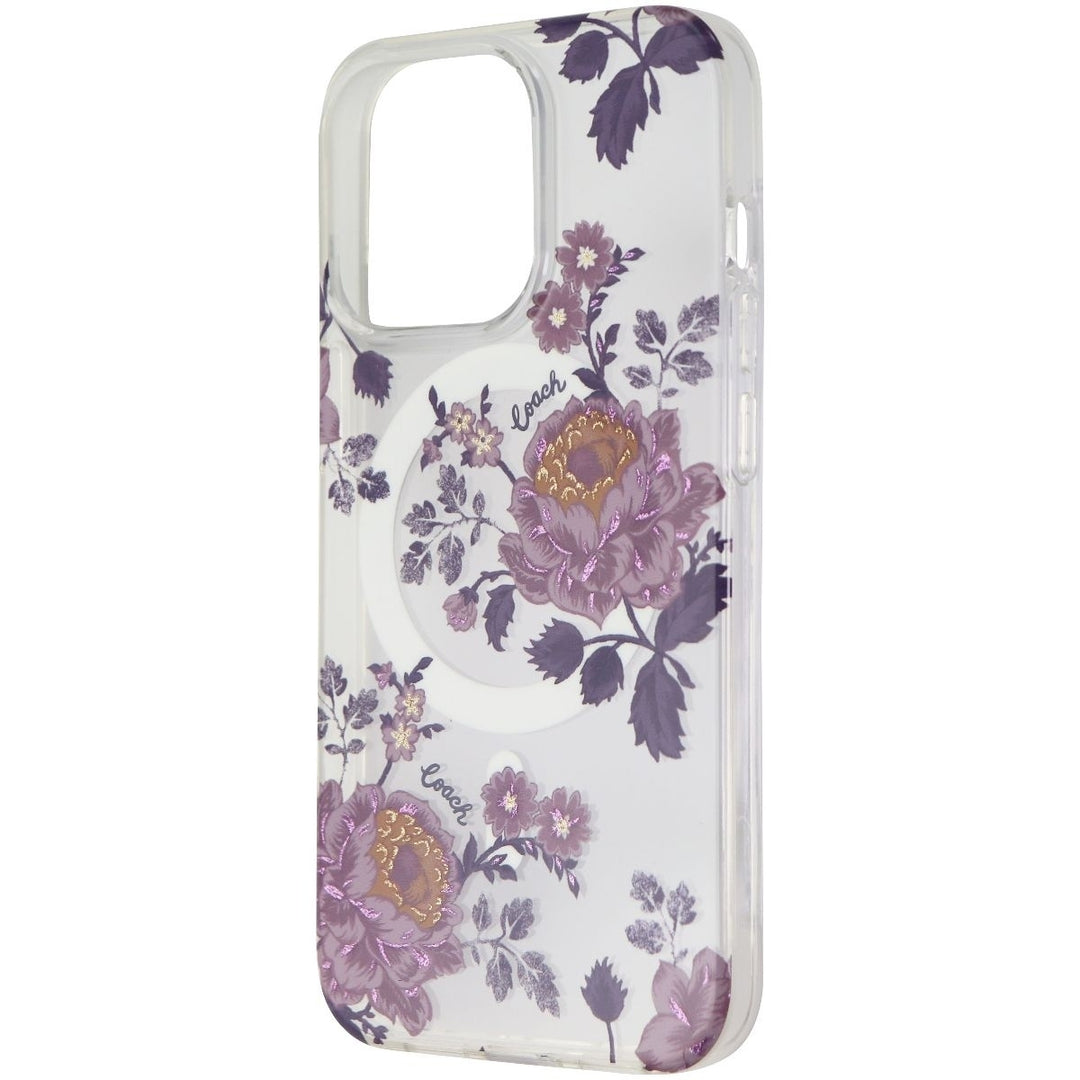 Coach Protective Case for MagSafe for iPhone 13 Pro - Moody Floral Purple/Clear Image 1