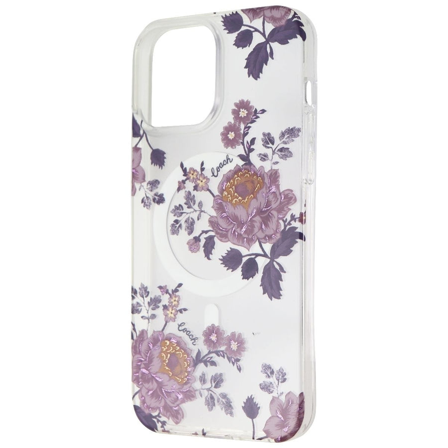 Coach Case for MagSafe for iPhone 13 Pro Max - Moody Floral Purple/Clear Image 1