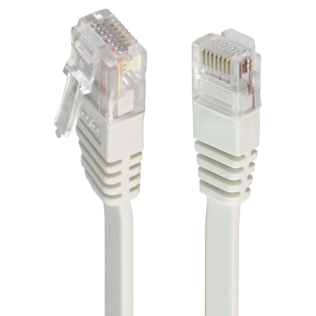 Verizon (5-Foot) Flat Tangle-Free Ethernet CAT 5E Patch Cable - White Image 1