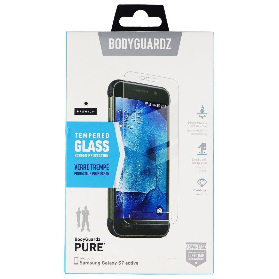 BodyGuardz Pure Series Tempered Glass for Samsung Galaxy S7 Active - Clear Image 1