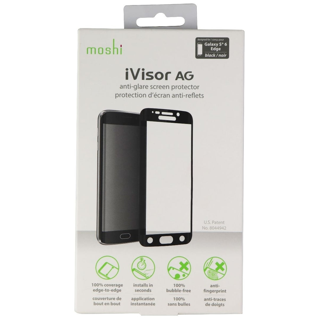 Moshi iVisor AG Anti-Glare Screen Protector for Galaxy S6 Edge - Clear/Black Image 1