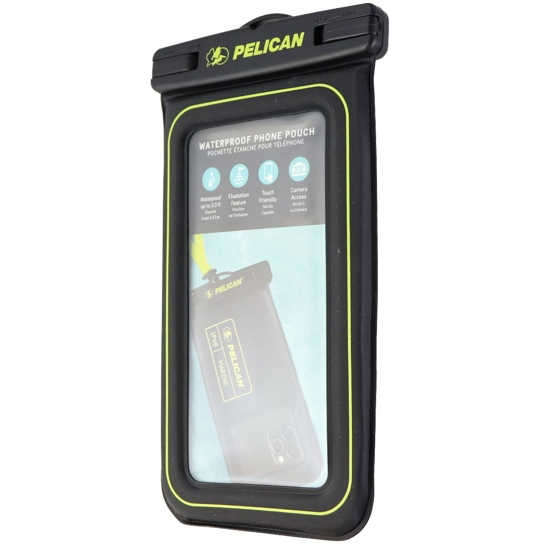 Pelican Marine Waterproof Floating Phone Pouch (Regular Size) - Black/Yellow Image 1