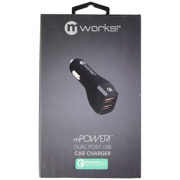 mWorks! mPOWER! QC 3.0 Dual Port USB Universal Car Charger - Black Image 4