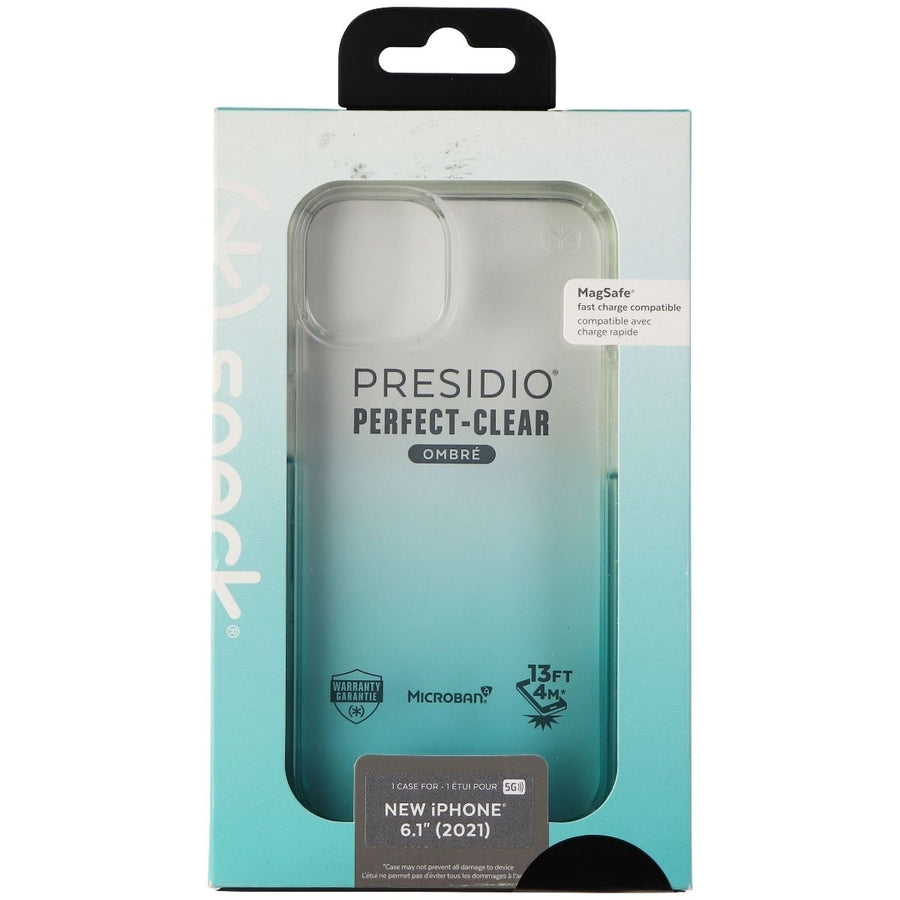 Speck Presidio Clear Ombre Case for iPhone 13 / 14 - Clear/Fantasy Teal Fade Image 1