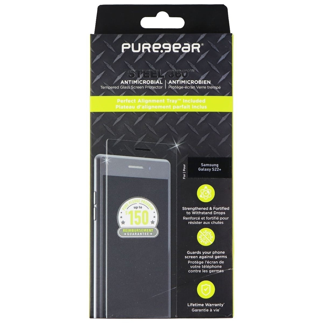 PureGear Steel 360 Tempered Glass for Samsung Galaxy (S22+) - Clear Image 1