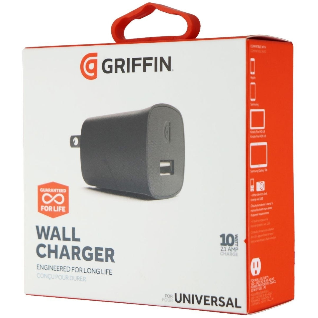 Griffin (10-Watt/2.1A) Single USB Wall Charger/Adapter - Black Image 1